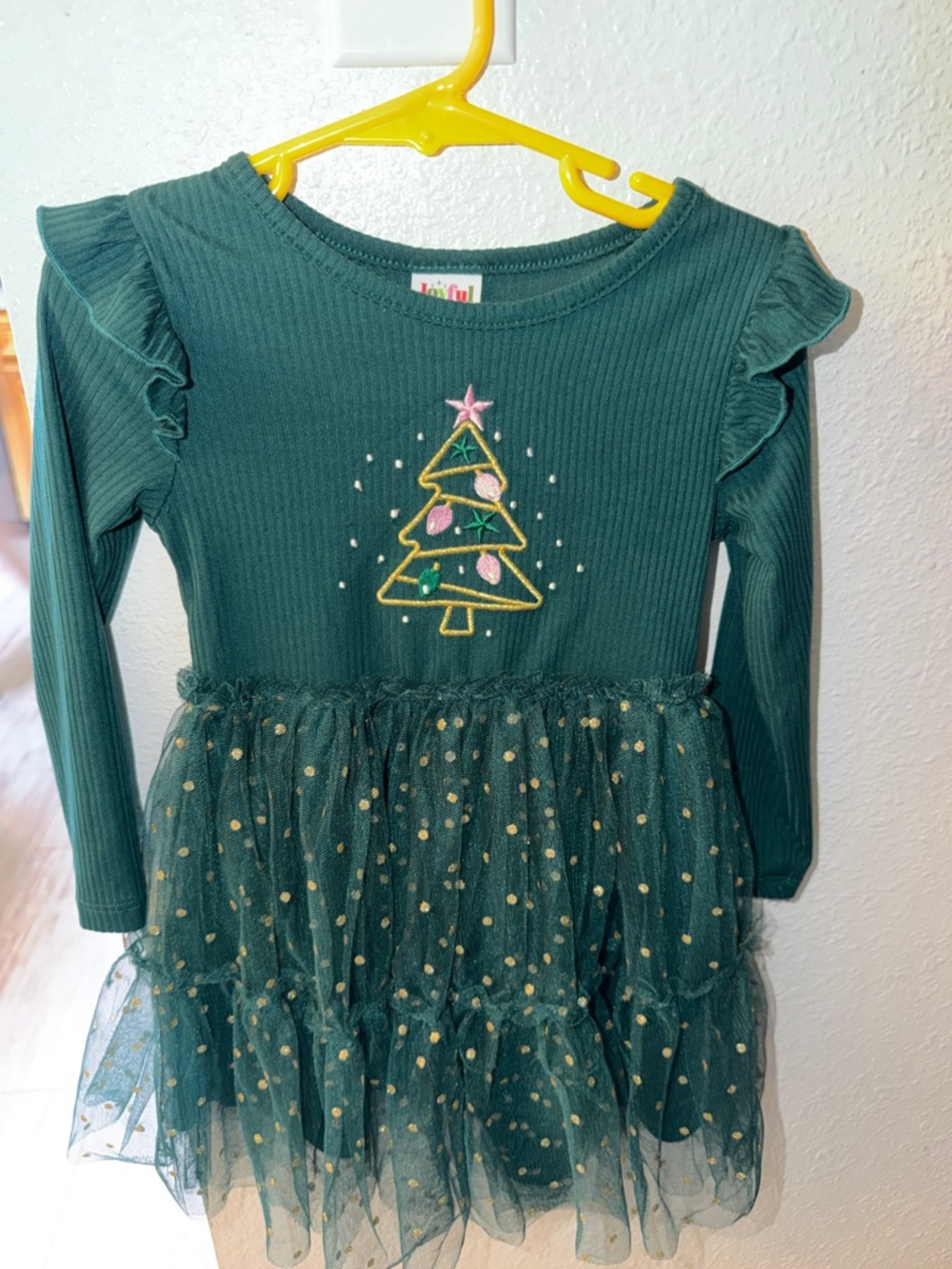 Green Holiday Tulle Dress for Girls